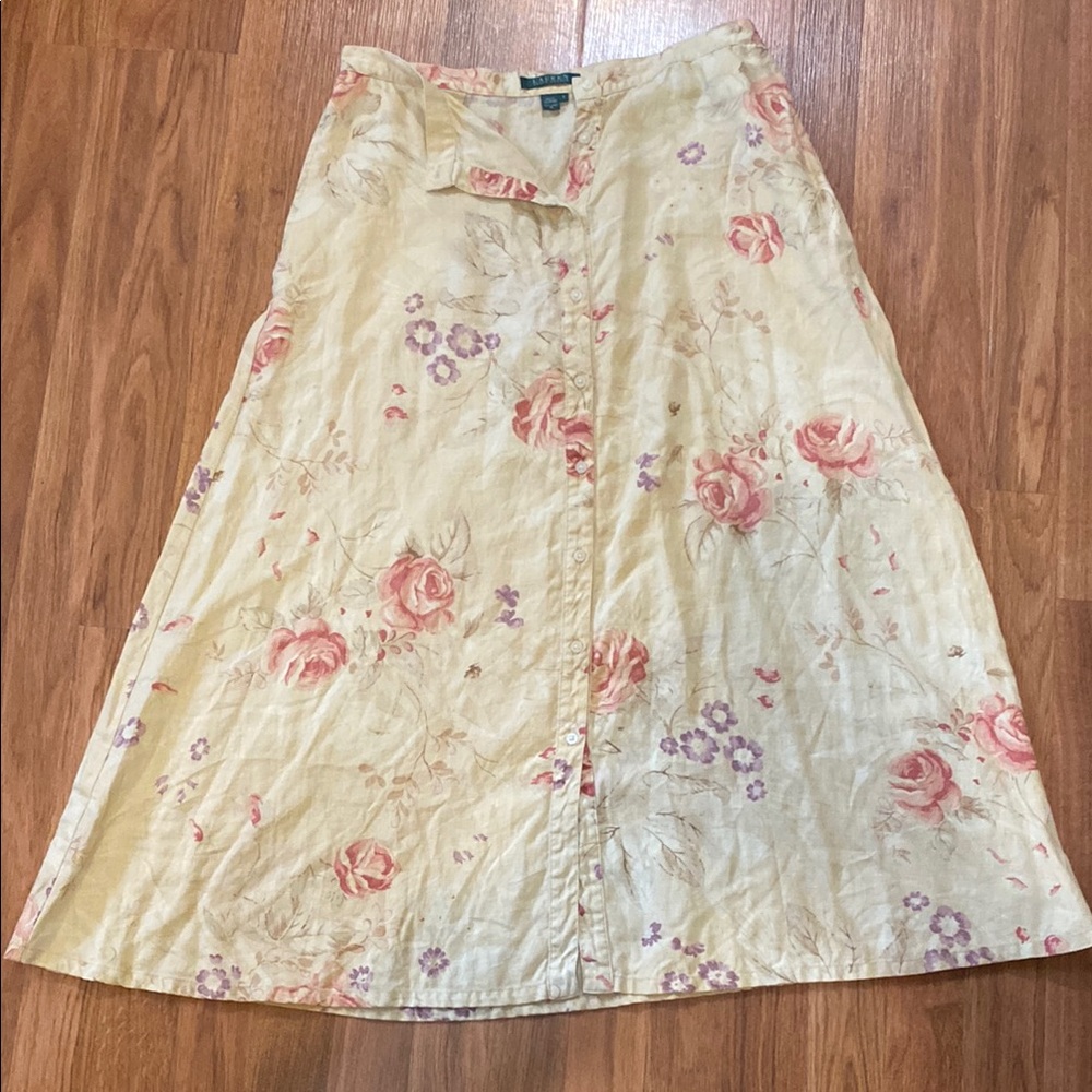 Floral Lauren Ralph Lauren Beige Skirt size 8
